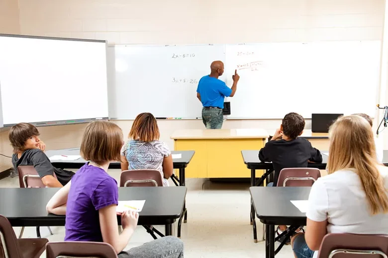 Male Teacher with Algebra Class